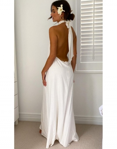 Replica  Summer Style Backless Halter Dress Sleeveless Halter #796033 $26.53 USD for Wholesale