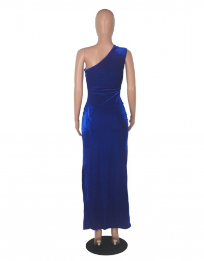 Replica One Shoulder Solid Ladies Evening Slit Maxi Dress Sleeveless Inclined Shoulder #796035 $21.13 USD for Wholesale