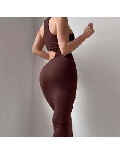 Replica Sexy Hollowed Out Sleeveless Bodycon Maxi Dress Sleeveless Crew Neck #796037 $23.35 USD for Wholesale