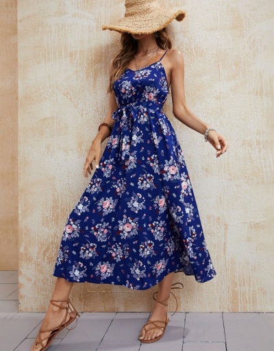 Replica  2022 Summer Flower Printing Sleeveless Maxi Dress Sleeveless Boat Neck #796046 $31.53 USD for Wholesale