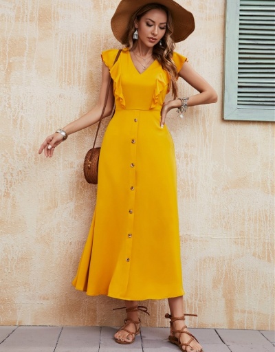 Replica  Summer Ruffled Sleeveless Maxi Dress Sleeveless V Neck #796048 $29.84 USD for Wholesale