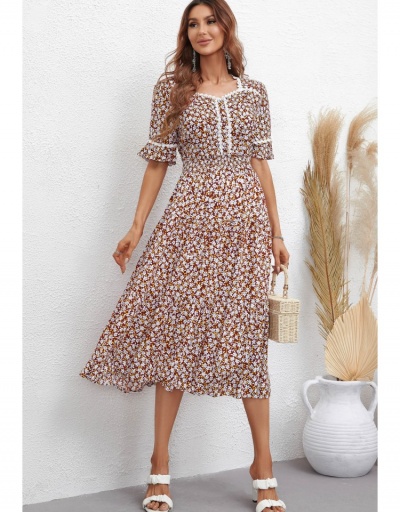  Holiday Style Floral Half Sleeve Maxi Dress Half Sleeve Sweetheart Neck #796061 $30.35 USD, Wholesale Fashion Maxi Dresses