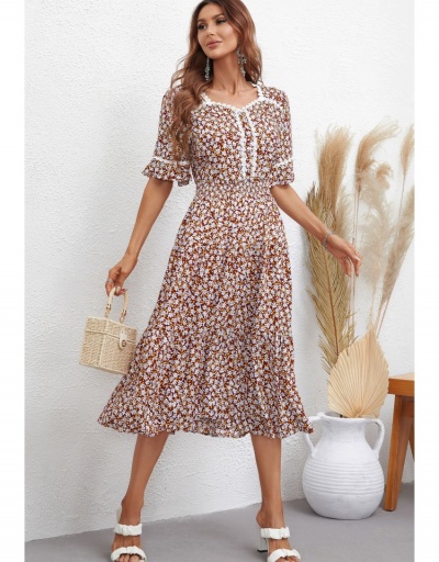 Replica  Holiday Style Floral Half Sleeve Maxi Dress Half Sleeve Sweetheart Neck #796061 $30.35 USD for Wholesale