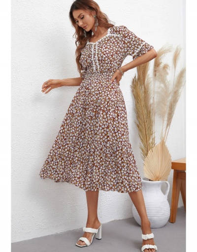 Replica  Holiday Style Floral Half Sleeve Maxi Dress Half Sleeve Sweetheart Neck #796061 $30.35 USD for Wholesale