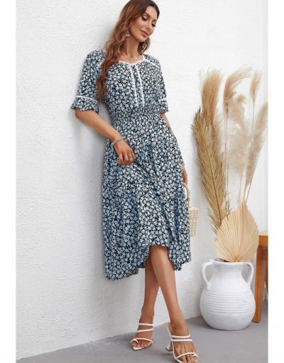 Replica  Holiday Style Floral Half Sleeve Maxi Dress Half Sleeve Sweetheart Neck #796061 $30.35 USD for Wholesale