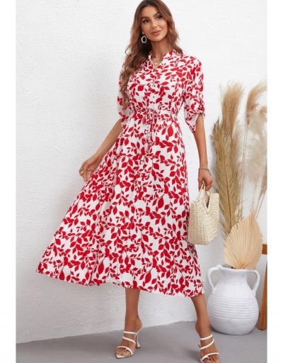 Replica  Holiday Style Printing Half Sleeve Maxi Dress Half Sleeve V Neck #796071 $30.40 USD for Wholesale