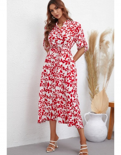 Replica  Holiday Style Printing Half Sleeve Maxi Dress Half Sleeve V Neck #796071 $30.40 USD for Wholesale