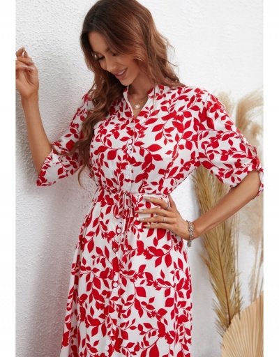 Replica  Holiday Style Printing Half Sleeve Maxi Dress Half Sleeve V Neck #796071 $30.40 USD for Wholesale