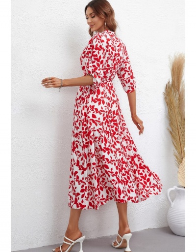 Replica  Holiday Style Printing Half Sleeve Maxi Dress Half Sleeve V Neck #796071 $30.40 USD for Wholesale