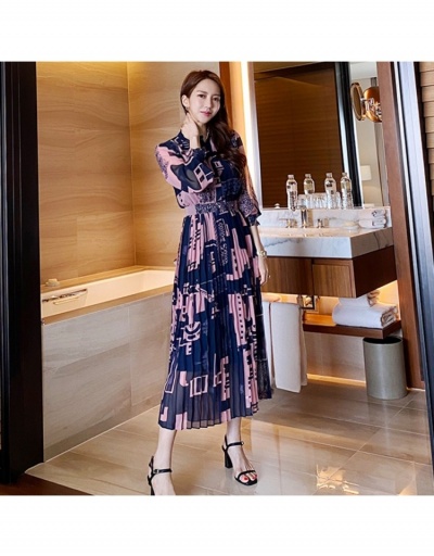 Replica  Fashion Printing Long Dress For Women Long Sleeve Turndown Collar #796073 $47.65 USD for Wholesale