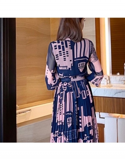 Replica  Fashion Printing Long Dress For Women Long Sleeve Turndown Collar #796073 $47.65 USD for Wholesale