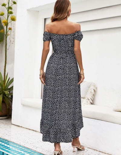 Replica Sexy Ruffled Irregular Off Shoulder Maxi Dress Short Sleeve Boat Neck #796074 $30.94 USD for Wholesale