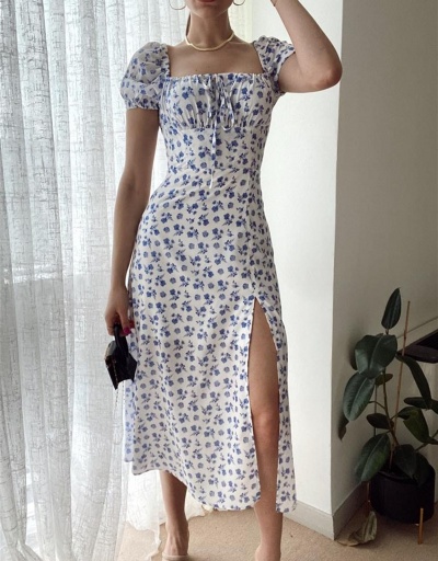 Replica Sexy Puff Short Sleeve Floral Dresses Short Sleeve Square Neck #796101 $27.89 USD for Wholesale