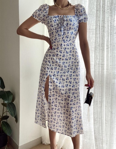 Replica Sexy Puff Short Sleeve Floral Dresses Short Sleeve Square Neck #796101 $27.89 USD for Wholesale