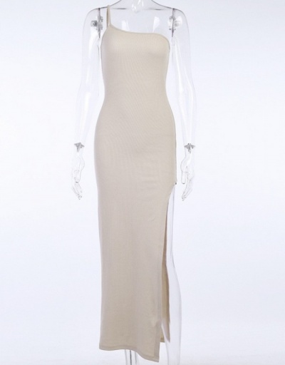 Replica Sexy One Shoulder Irregular High Slit Maxi Dress Sleeveless Inclined Shoulder #796103 $20.61 USD for Wholesale