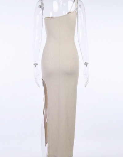 Replica Sexy One Shoulder Irregular High Slit Maxi Dress Sleeveless Inclined Shoulder #796103 $20.61 USD for Wholesale