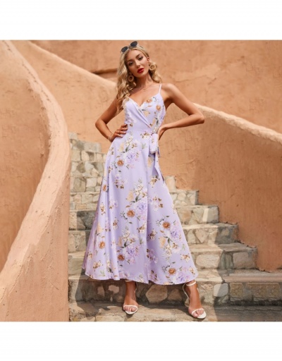 Sexy V Neck Floral Lace Up Women's Long Dress Sleeveless V Neck #796105 $31.15 USD, Wholesale Fashion Maxi Dresses