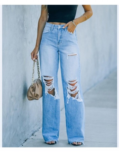 Fashion Casual Ripped Solid Women's Denim Pants #796111 $30.94 USD, Wholesale Fashion Jeans