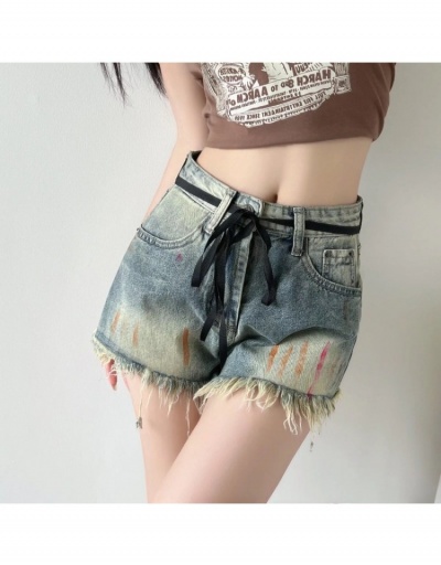 Replica  Summer Retro Raged Hem Denim Shorts #796114 $38.61 USD for Wholesale