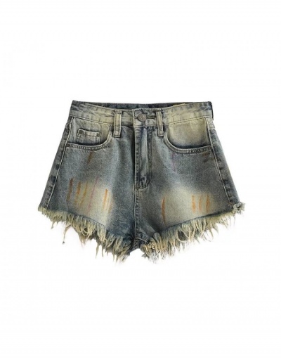 Replica  Summer Retro Raged Hem Denim Shorts #796114 $38.61 USD for Wholesale