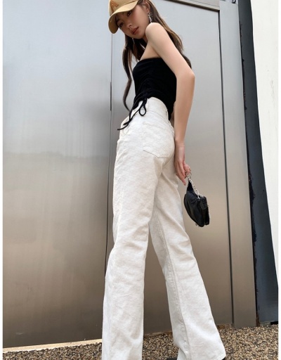 Replica  Summer High Waist Women's White Denim Pants #796117 $41.86 USD for Wholesale