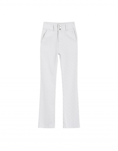 Replica  Summer High Waist Women's White Denim Pants #796117 $41.86 USD for Wholesale