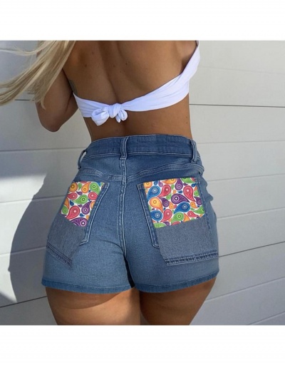 Replica Summer High-waisted Patch Women's Denim Shorts #796122 $21.42 USD for Wholesale