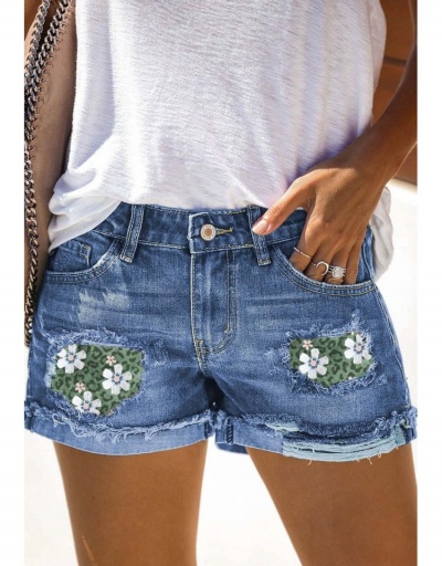 Patchwork Ripped Straight Leg Denim Shorts For Women #796129 $26.81 USD, Wholesale Fashion Jeans