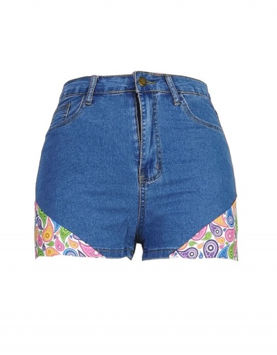 Replica  Fashion Patchwork Denim Shorts For Women #796137 $20.60 USD for Wholesale