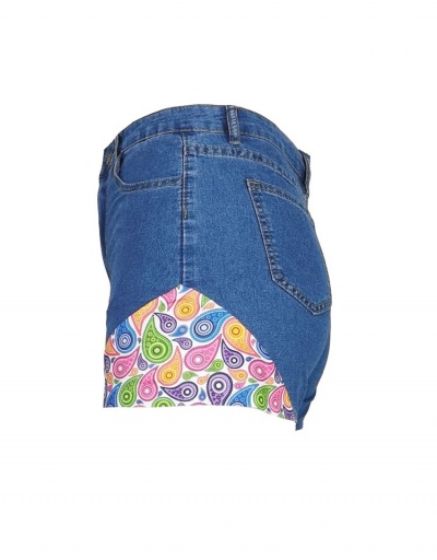 Replica  Fashion Patchwork Denim Shorts For Women #796137 $20.60 USD for Wholesale