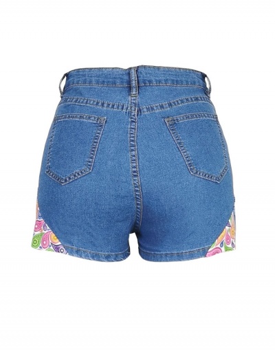 Replica  Fashion Patchwork Denim Shorts For Women #796137 $20.60 USD for Wholesale