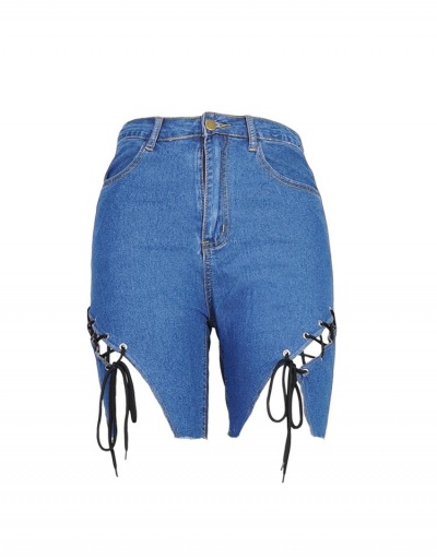 Replica Fashion Straps Patchwork Denim Shorts For Women #796144 $29.12 USD for Wholesale