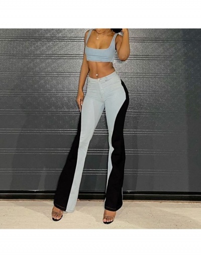  Street Contrast Color Bootcut Jeans For Women #796148 $40.58 USD, Wholesale Fashion Jeans