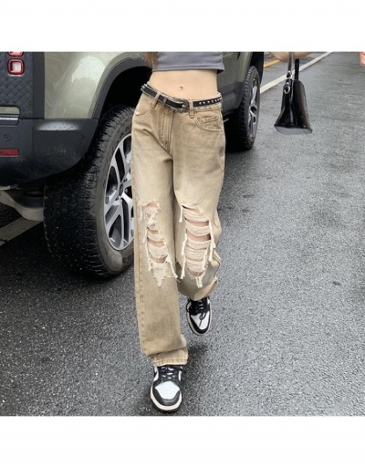  Versatile Retro Straight Ripped Jeans For Women #796150 $36.85 USD, Wholesale Fashion Jeans