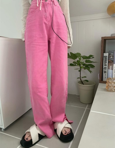 Replica Women's High Waist Straight Slit Jeans #796152 $32.50 USD for Wholesale