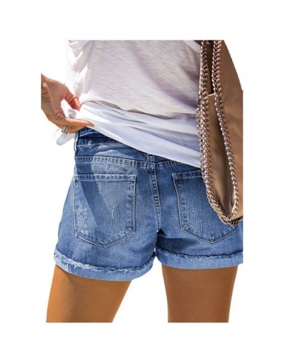 Replica  Ripped Printing Denim Shorts For Women #796158 $28.45 USD for Wholesale