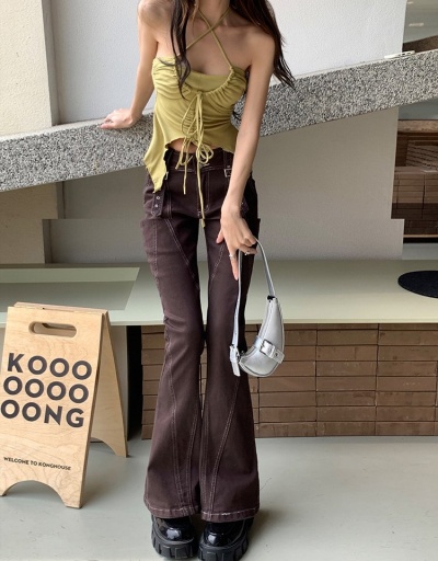  Fashion Street Brown Bootcut Jean For Women #796163 $45.63 USD, Wholesale Fashion Jeans