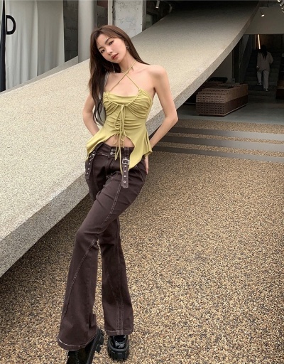 Replica  Fashion Street Brown Bootcut Jean For Women #796163 $45.63 USD for Wholesale