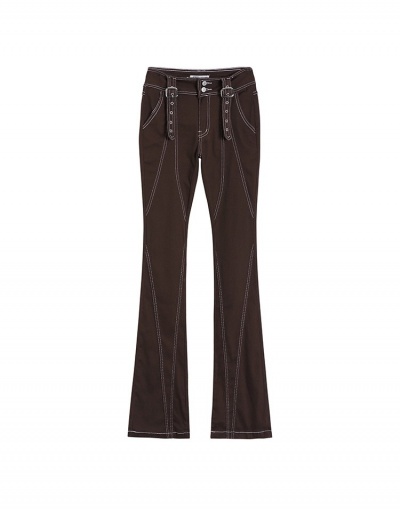 Replica  Fashion Street Brown Bootcut Jean For Women #796163 $45.63 USD for Wholesale