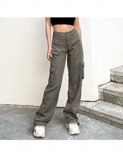 Replica Street Pure Color Pockets Straight Jeans For Women #796164 $36.01 USD for Wholesale