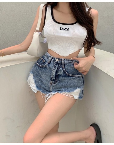 Replica  Summer High Waist Ripped Denim Shorts For Women #796166 $26.89 USD for Wholesale