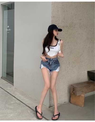 Replica  Summer High Waist Ripped Denim Shorts For Women #796166 $26.89 USD for Wholesale