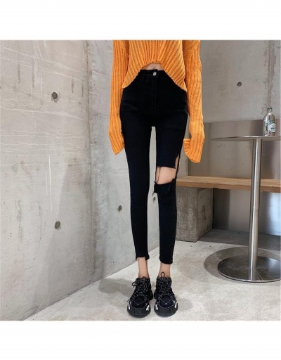 Replica  Women's Pure Color Ripped Cropped Jeans #796167 $31.02 USD for Wholesale