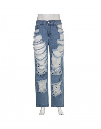 Replica  Street Fashion Ripped Raged Hem Women's Denim Pants #796169 $28.57 USD for Wholesale