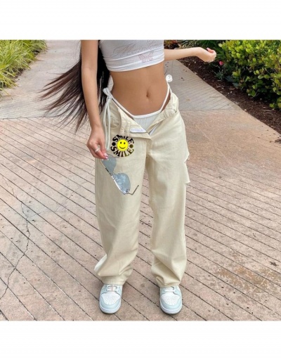 Replica  Smiling Face Embroidery Women's Casual Fashion Denim Pants #796173 $28.18 USD for Wholesale