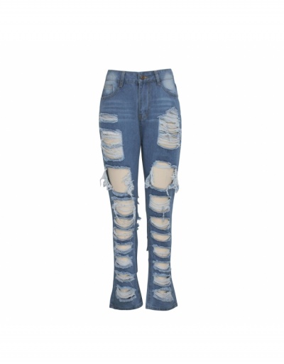 Replica Fashion Casual Ripped Denim Pants For Women #796175 $29.25 USD for Wholesale