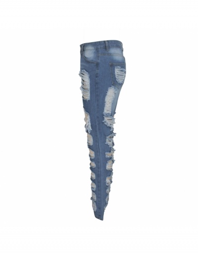 Replica Fashion Casual Ripped Denim Pants For Women #796175 $29.25 USD for Wholesale