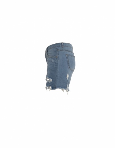 Replica Fashion Casual Ripped Denim Shorts For Women #796176 $25.48 USD for Wholesale