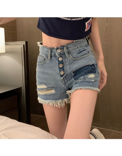 Replica Women's Ripped Raged Hem Denim Shorts #796177 $27.51 USD for Wholesale