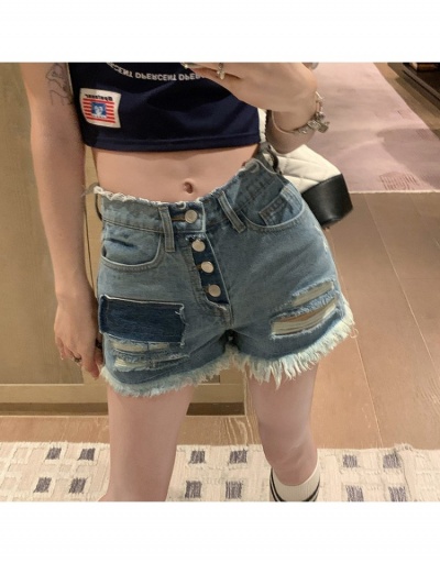 Replica Women's Ripped Raged Hem Denim Shorts #796177 $27.51 USD for Wholesale